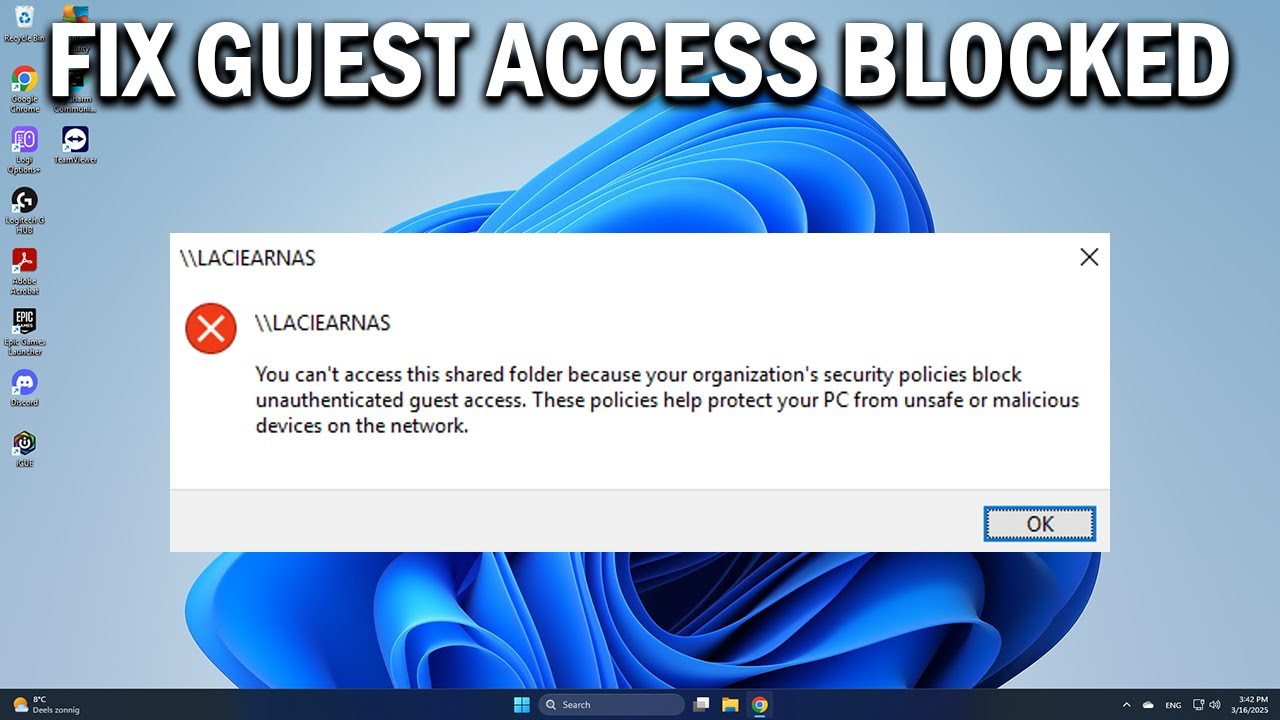 How To Fix Your Organization&rsquo;s Security Policies Block Unauthenticated Guest Access - Easy Fix