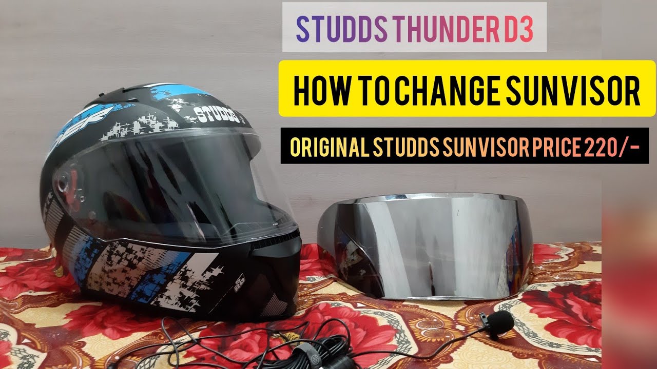 Studds Helmet thunder D3 Visor Change | How to change Helmet sunvisor | how to remove sunvisor