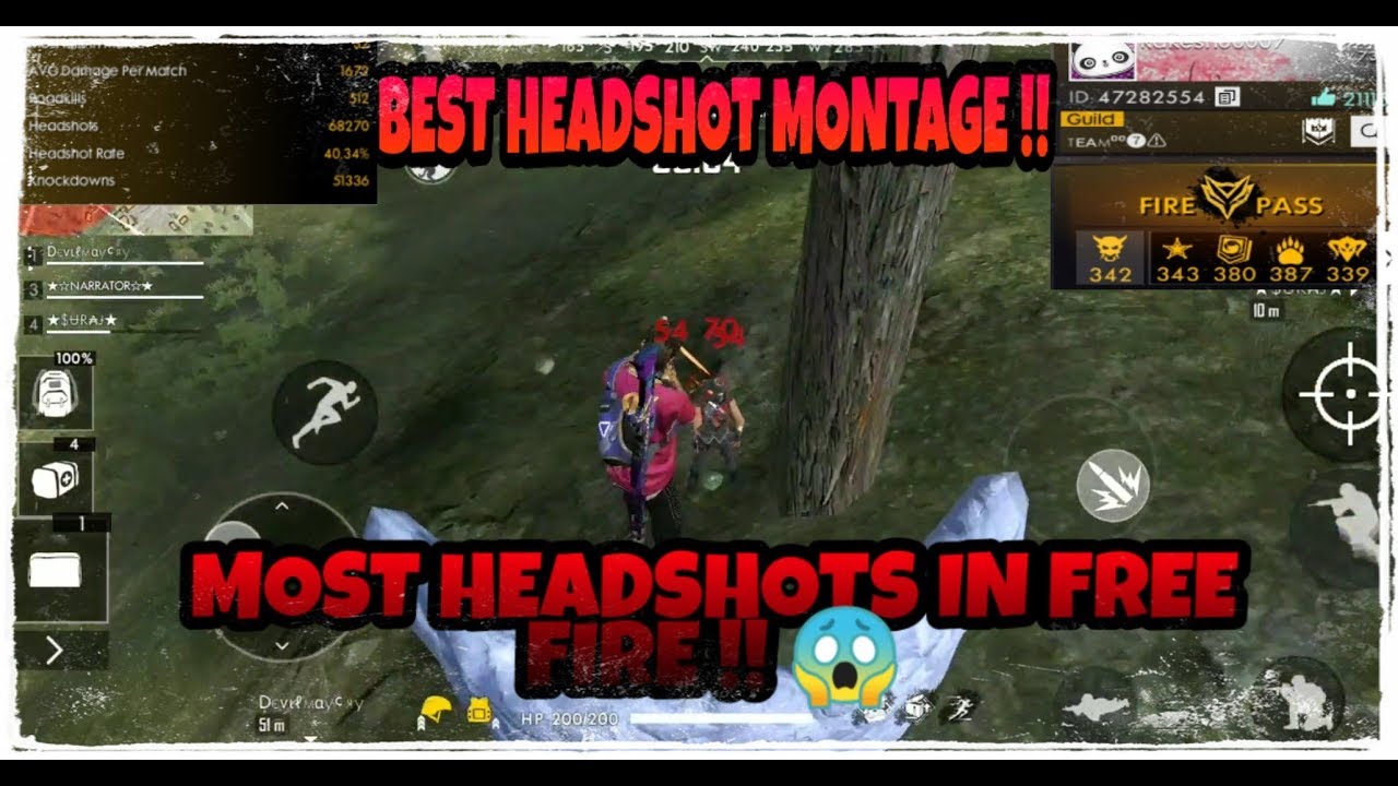 INSANE HEADSHOTS MONTAGE FREE FIRE BATTLEGROUNDS!! RAKESH00007 !!