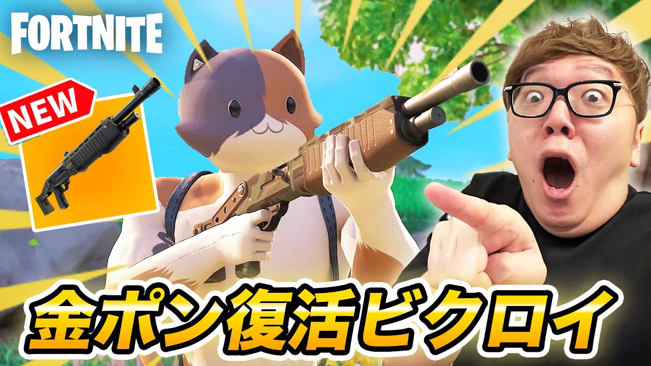 【フォートナイト】ポンプショットガン復活に感動。金ポンセイキンショットビクロイへ【FORTNITE】【ヒカキンゲームズ】