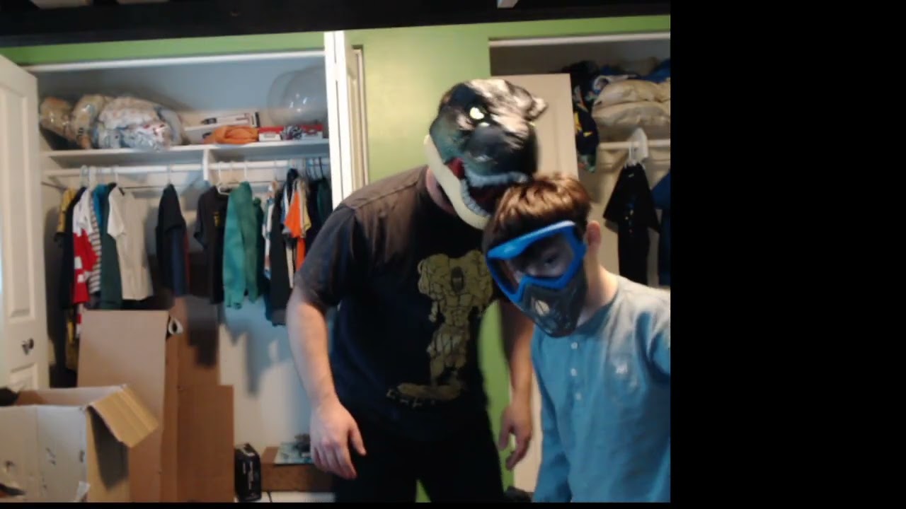 dino man vs cardboard man