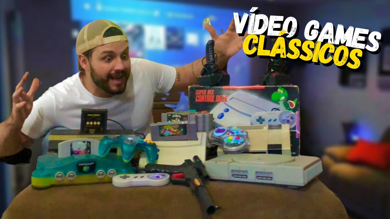 COLEÇÃO DE VIDEOGAMES ANTIGOS * Super Nintendo, Nintendinho, Nintendo 64, Atari, PlayStation 1 *