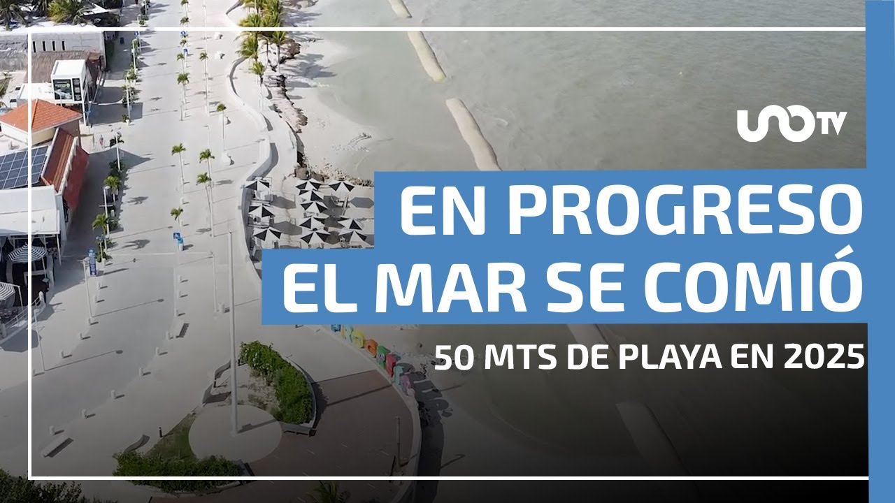 El mar se está “comiendo” la playa en Progreso