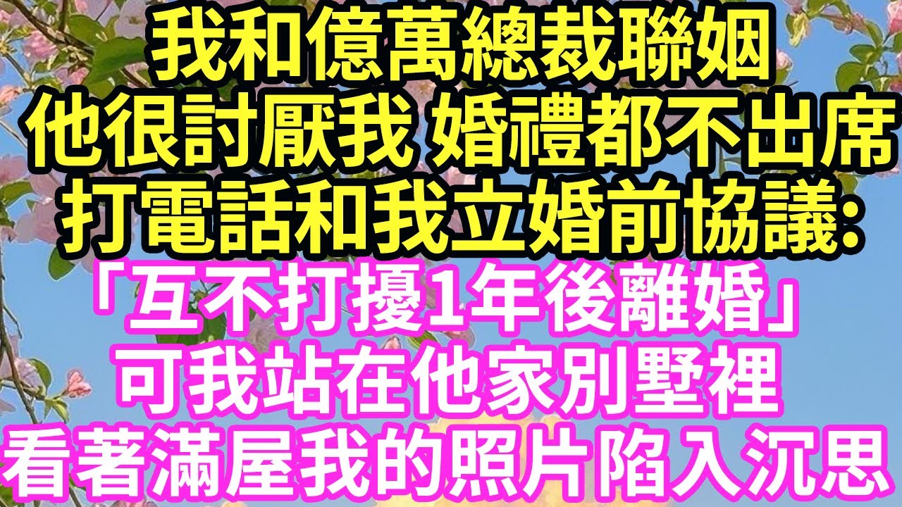 【超寵甜文來啦！！！】我和億萬總裁聯姻,他很討厭我 婚禮都不出席,打電話和我立婚前協議:「互不打擾1年後離婚」可我站在他家別墅裡,看著滿屋我的照片陷入沉思#現言#總裁#甜文#故事 #言情#一口氣看完