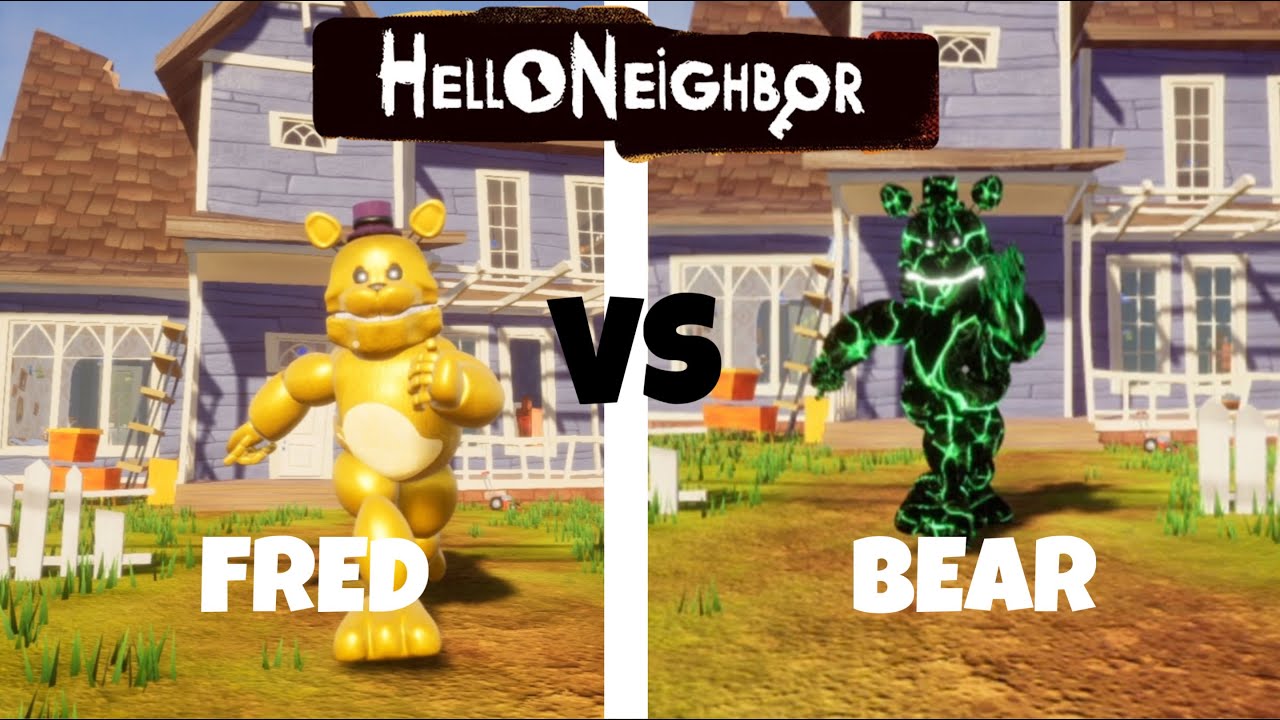 Completing Hello Neighbor Act 1 & 2 with 2 versions of Fredbear