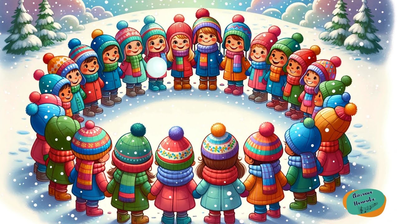 Гра із сніжкою “Котиться, котиться сніжка мала”.Текст С.Намолова.Озвучено ШІ.
