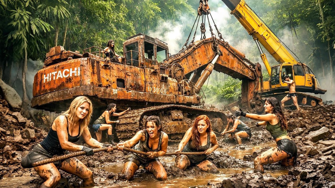 USA Girl Restores a Massive HITACHI EX3600-6 Excavator! ASMR Full Restoration 