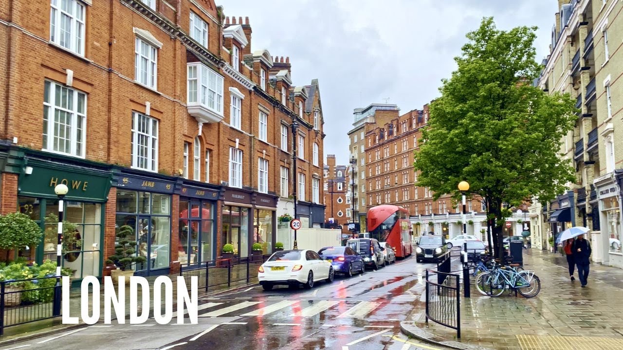 Most Expensive Streets of London | Chelsea and Sloane Square | London Rain Walk 4K