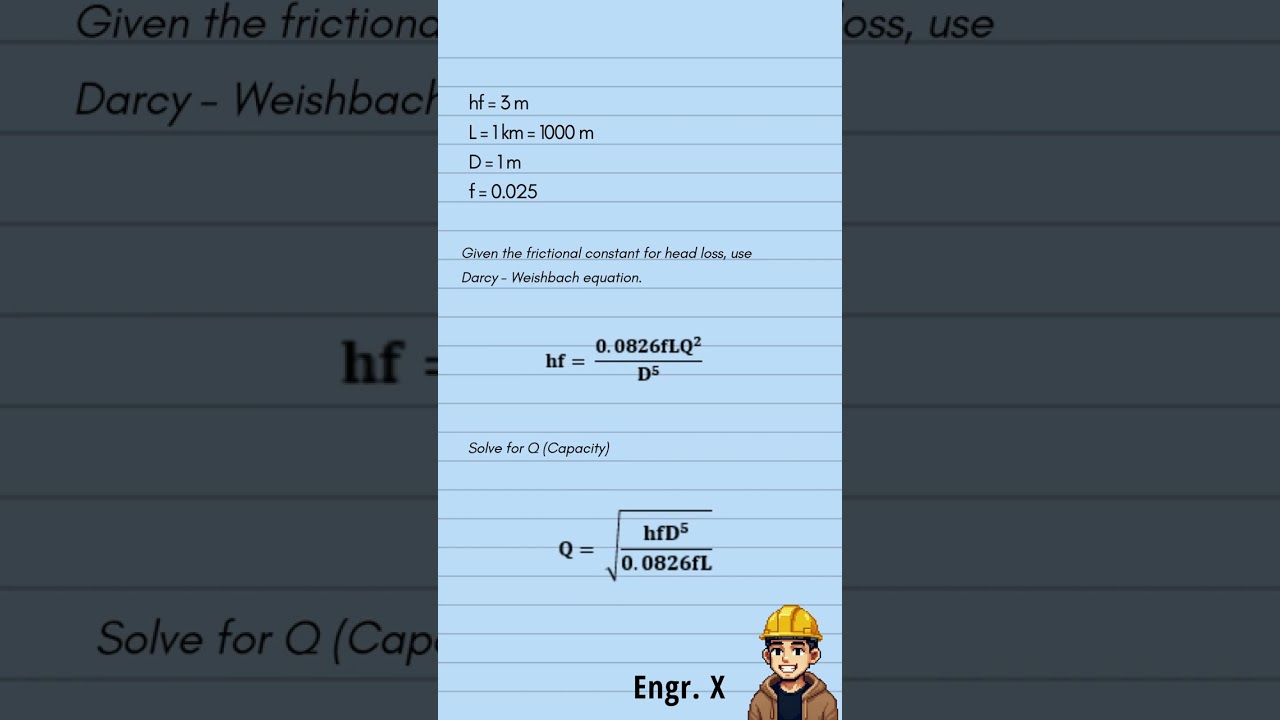 CE Board April 2025 (Headloss in Pipes) - CE Board Exam Problems Under a Minute