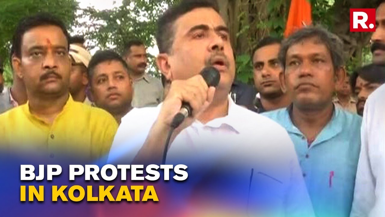 Howrah Violence: BJP's Suvendu Adhikari Holds Protest In Kolkata After Being Blocked At Tamluk