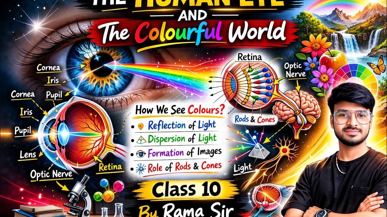 Class 10 physics the human eye and the colourful world ncert one short video by rama sir, chapter10 