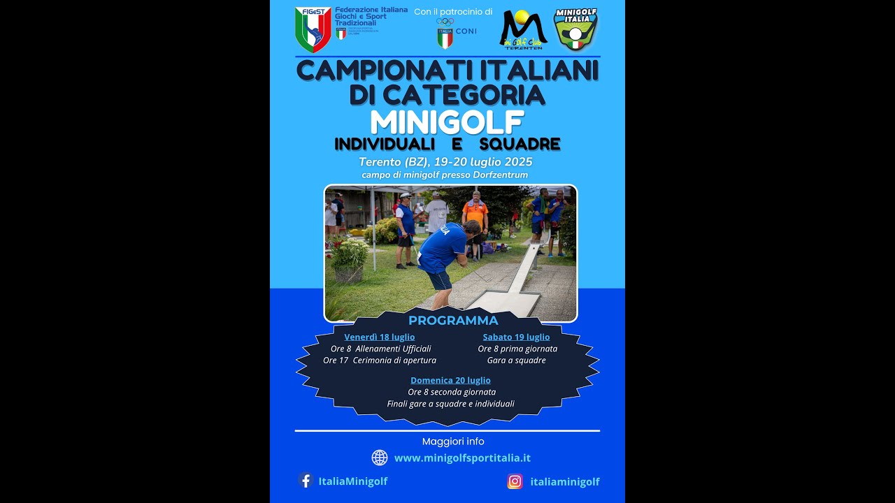 Campionati Italiani di Categoria Minigolf - Finale - Terento 20 luglio 2025