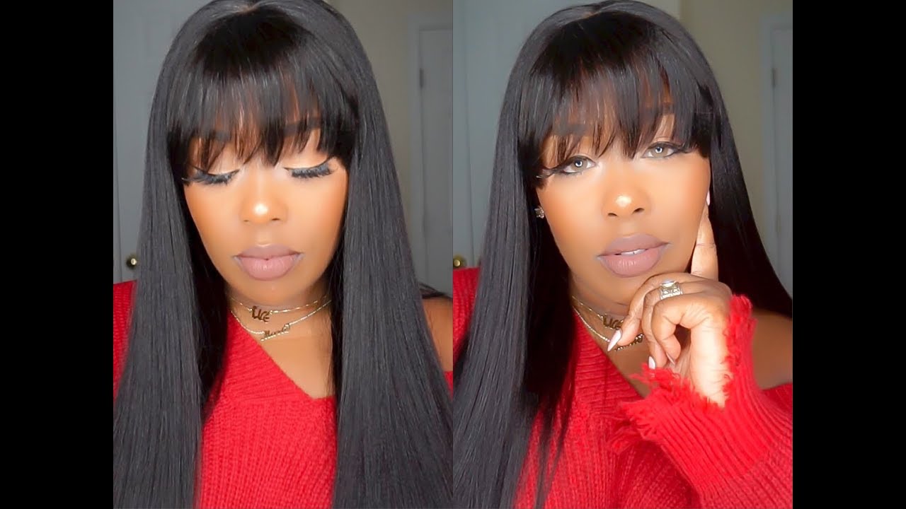 Most Natural Yaki Lace Wig with Bangs For Fall ft OMGqueen Hair