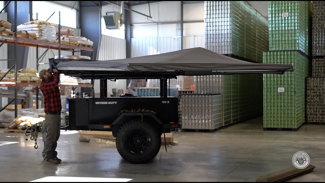 Ostrich Wing 270° Awning - Gray with Wall Kit