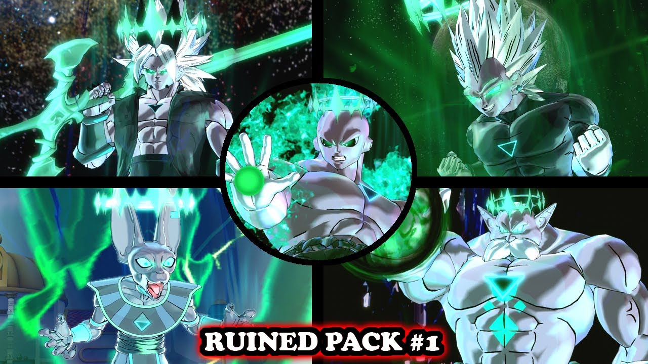 DLC Ruined Pack #1 [Corrupted Dark Ki: Beerus, Vegeta, Xicor/Zaiko, Jiren & Toppo]!  DB Xenoverse 2