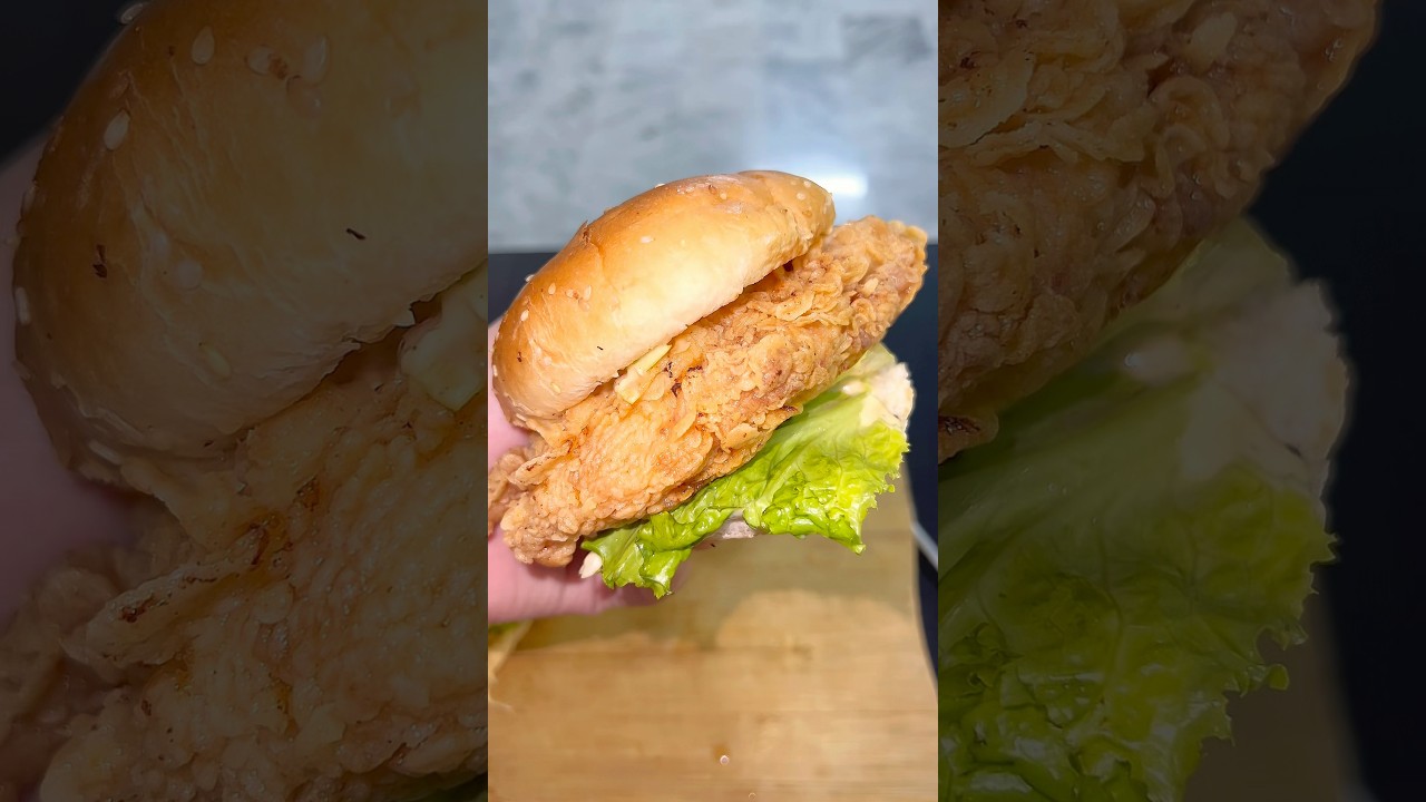 KFC crunch burger 🍔 with all the tips n tricks 🍟🍔 #KFC #zinger #burger