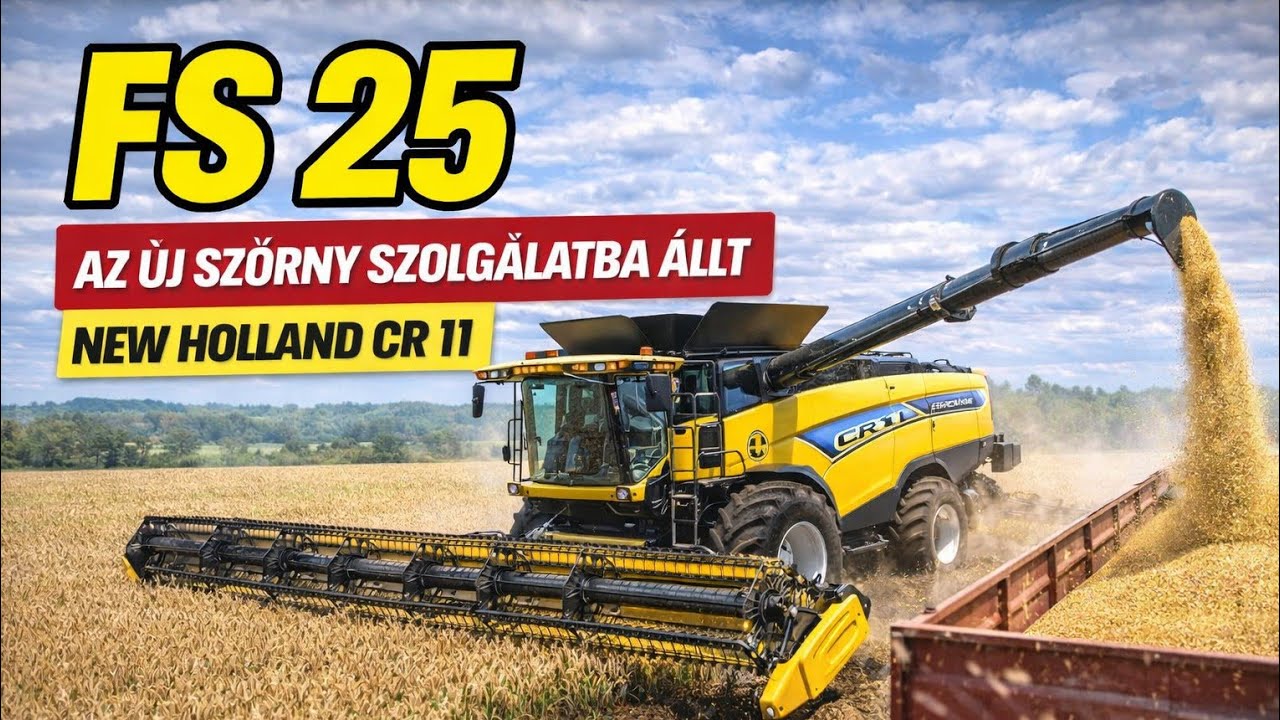 Fs 25 Az új szörny szolgálatba állt New Holland CR 11 kombájn.