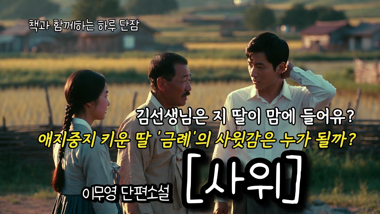 애지 중지 키운 딸 '금례'의 사윗감은 누가 될까? 김 선생님은 지 딸이 맘에 들어유? [사위] 이무영 단편소설  #책읽어주는남자 #오디오북  #책과함께하는하루단잠
