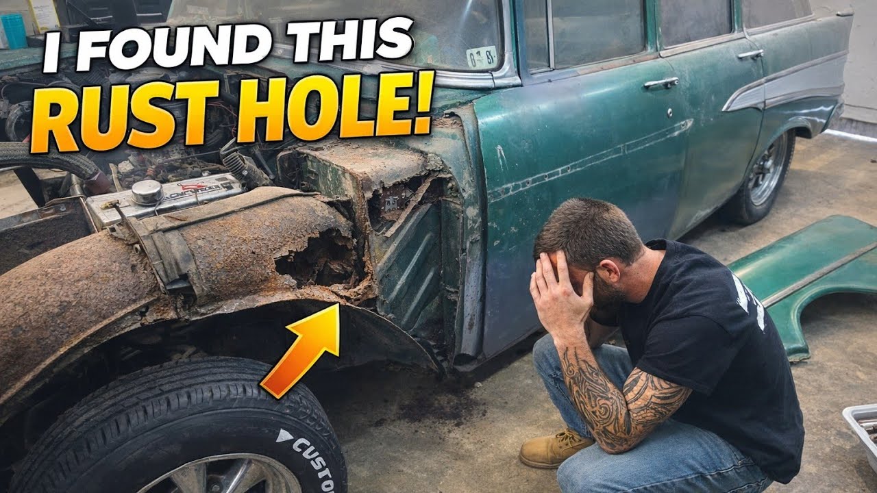 This Door Hinge Area Was Literally Gone — 1957 Chevy Rust Repair