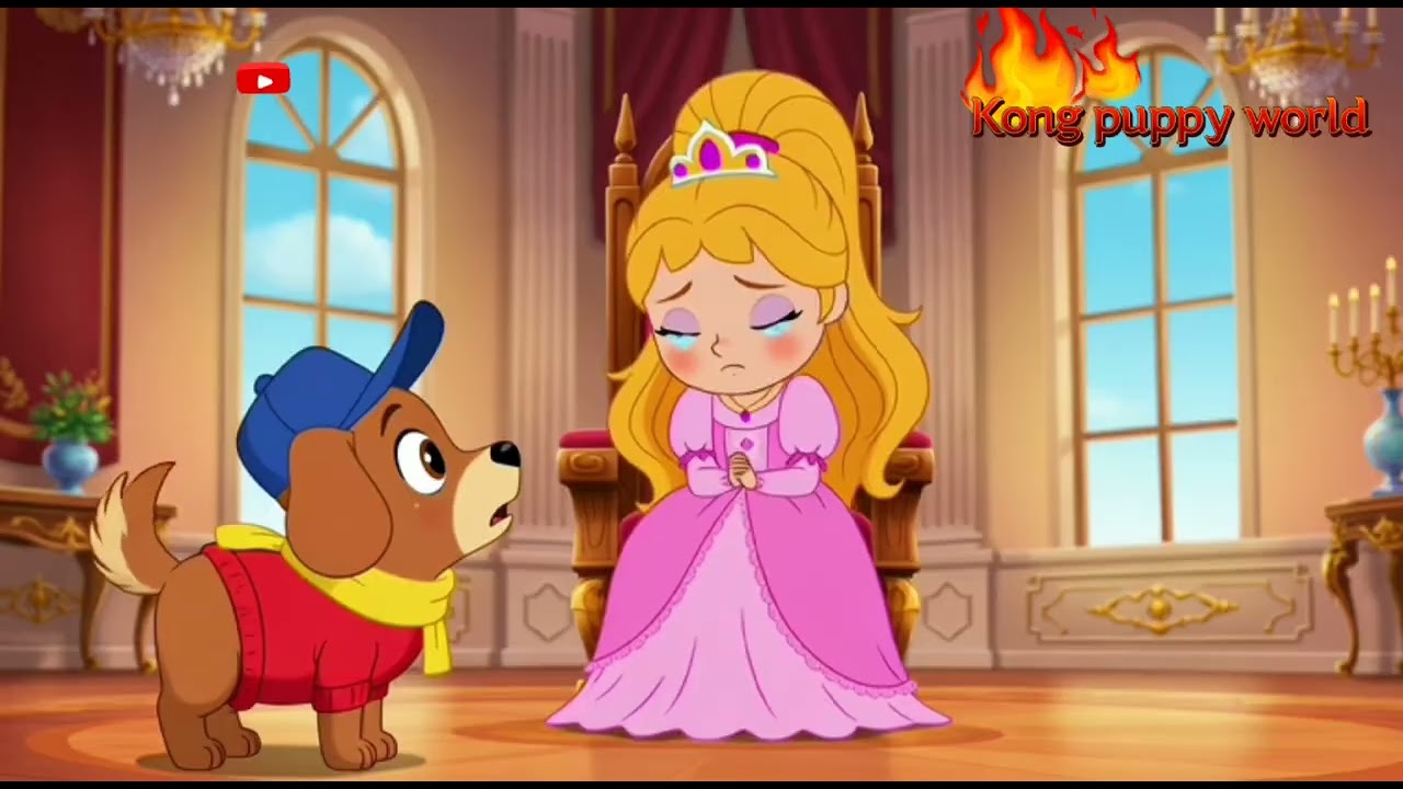 Lost puppy in golden palace.🐕 #EmotionalStory #CutePuppy #KongPuppyWorld #HappyEnding #CartoonStory