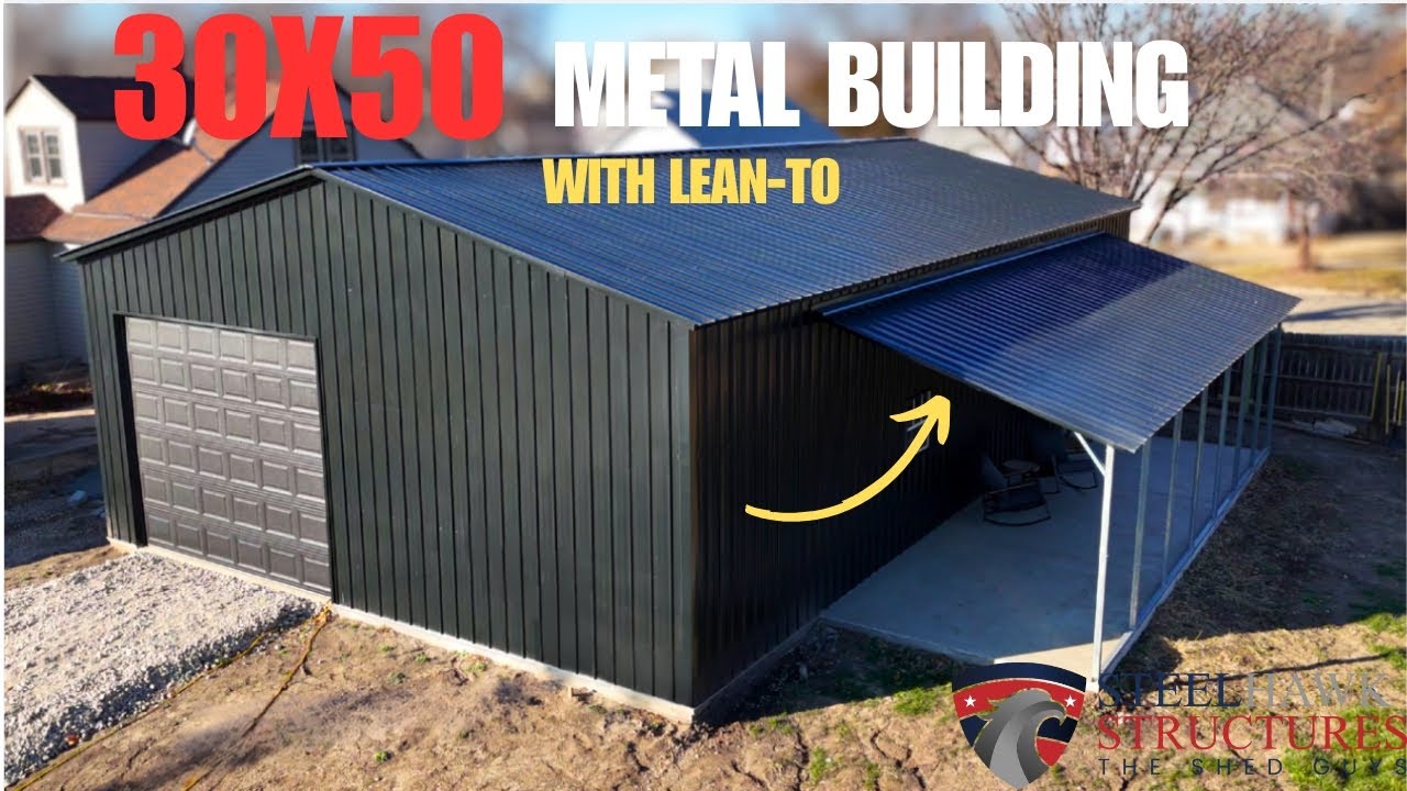 All-Black Metal Building Walkthrough | 30x50 Workshop in Beloit, KS | Steelhawk Structures
