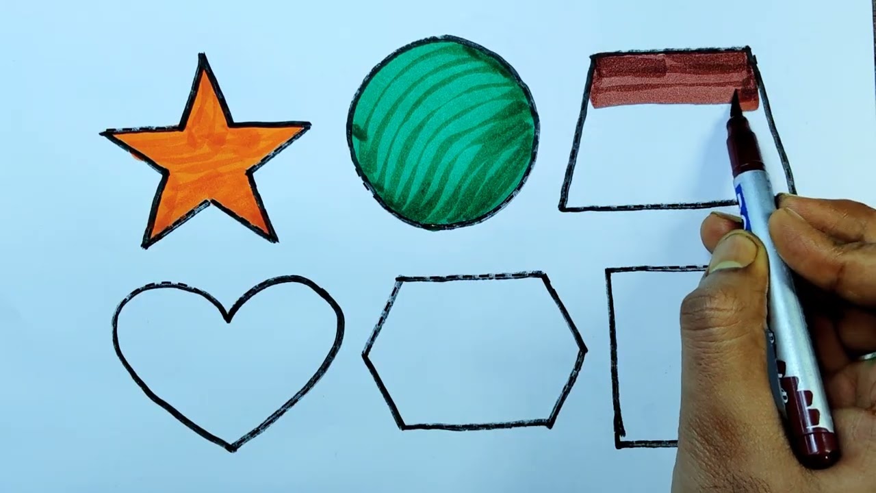 Learn Shapes, Colors for Kids & Toddlers 2d shapes colors for toddlers, star circle trapezoid 