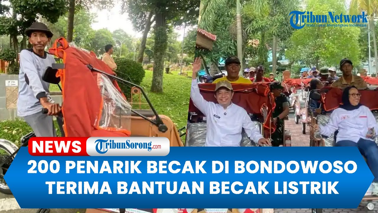 Ratusan Penarik Becak di Bondowoso Terima Becak Listrik dari Presiden Prabowo Subianto