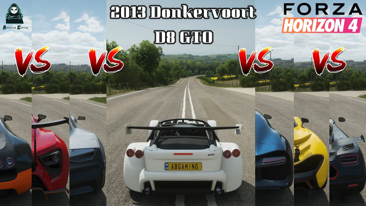 2013 Donkervoort D8 GTO VS Best HyperCars | Forza Horizon 4 | Drag Race | 4K 60 FPS |