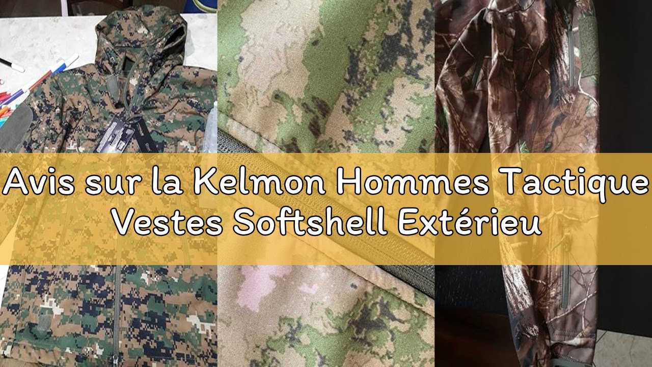 Avis sur la Kelmon Hommes Tactique Vestes Softshell Extérieures Doublure Polaire Chauds Imperméable