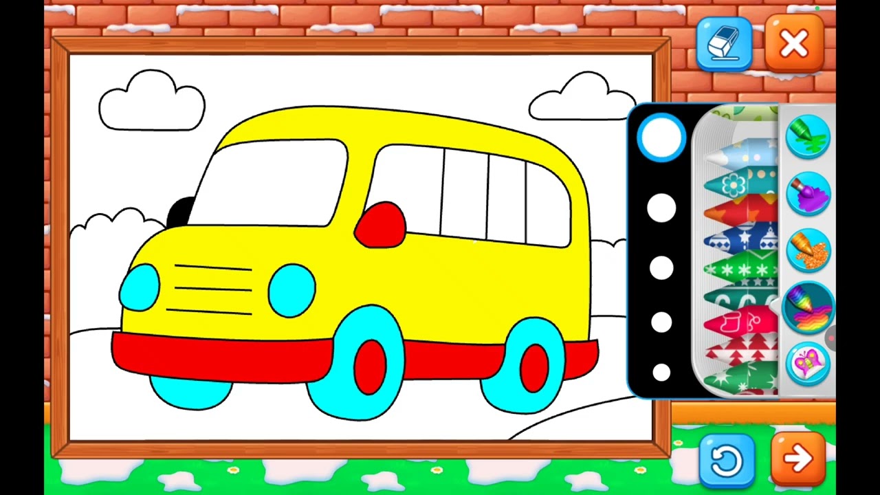Coloring a School Bus 🚌🎨 | Learn Colors for Kids | Vehicle Coloring | Tiny Color Tales