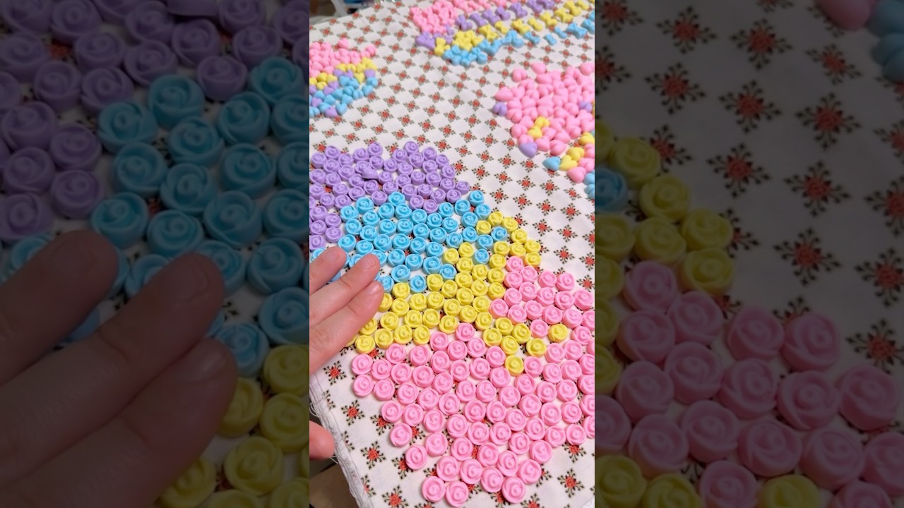 Produ&ccedil;&atilde;o de mini apliques ✨ #biscuitiniciante #biscuit #apliquedebiscuit #apliquedecabelo