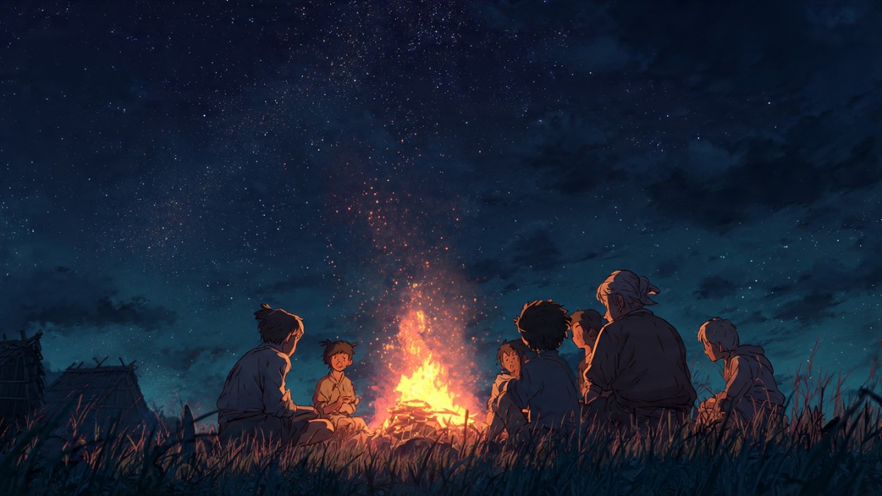 Ghibli Style Peaceful Indian Village Life 🌅 | Relaxing Cinematic Countryside Animation