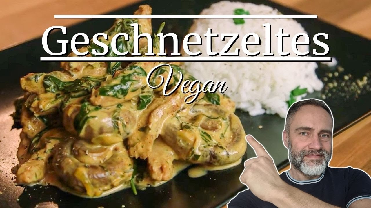 🌱 Veganes Geschnetzeltes mit Sojaschnetzeln, Champignons & Spinat – Extrem lecker & einfach!