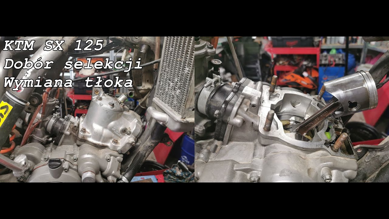 KTM SX 125 2T dobór selekcji, wymiana tłoka.