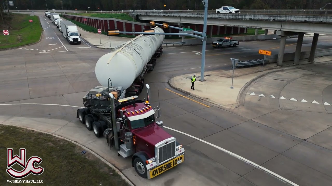 Heavy Haul Media of Nitrogen Tank in transit from Decatur AL, to McGregor, TX
