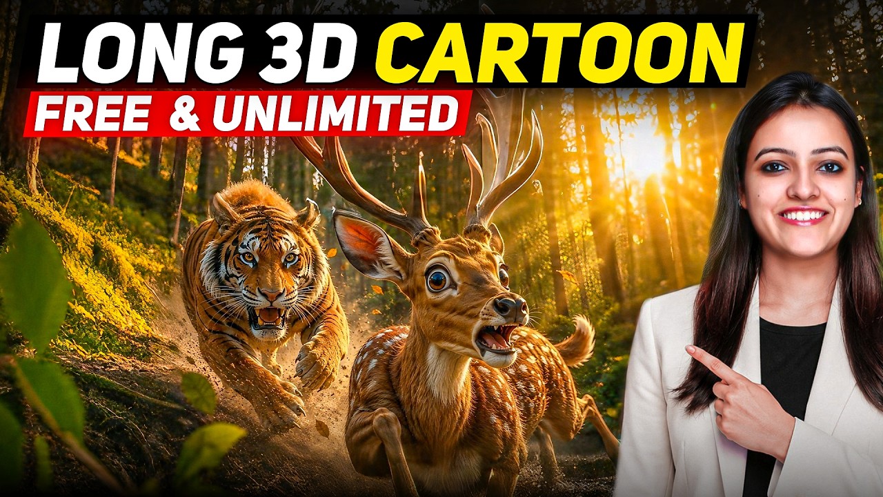 Make FREE 3D Cartoon Animation AI Videos🔥Long, Single Click ✅ AI Video Kaise Banaye✨ Video Generator