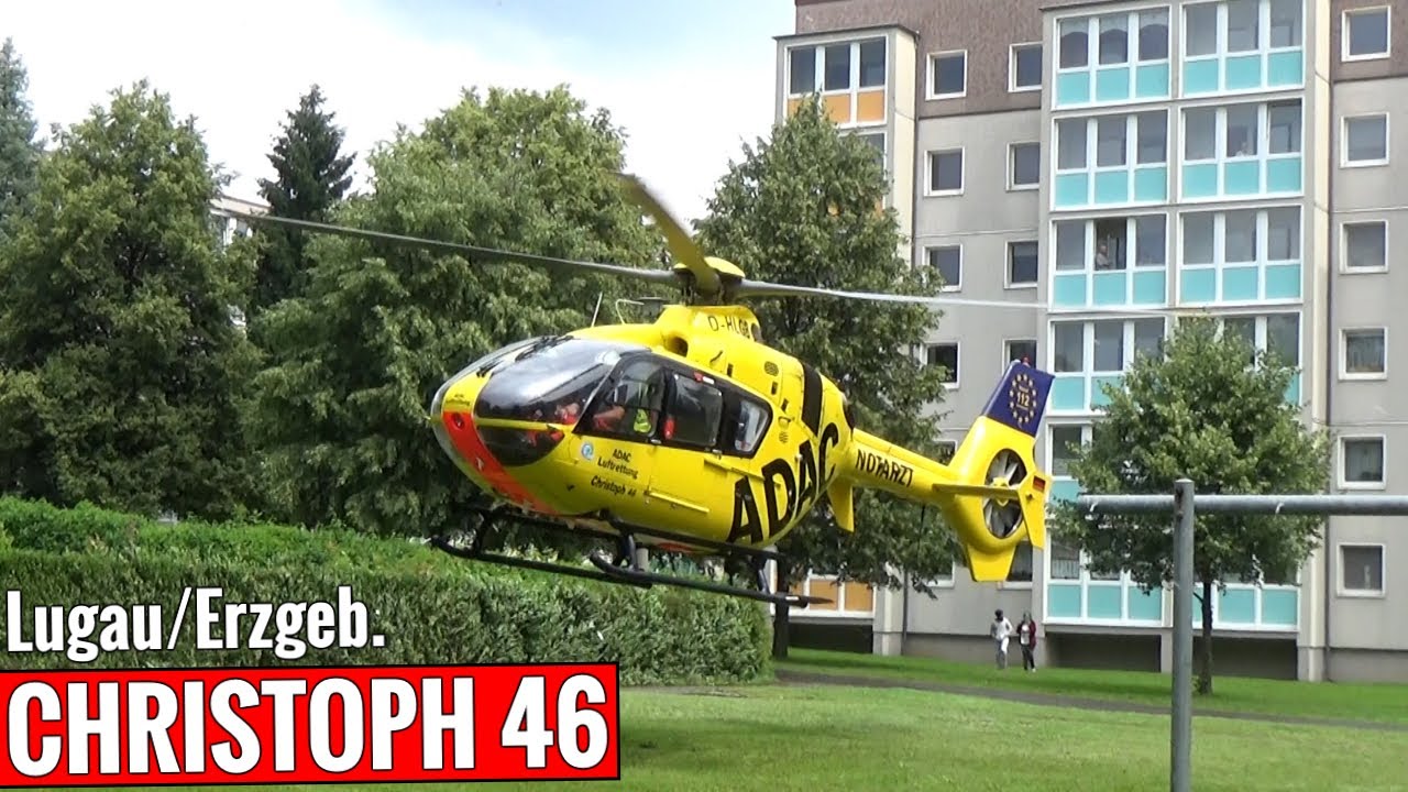 [CHRISTOPH 46] RTH Christoph 46 startet nach Einsatz in Lugau/Erzgeb.