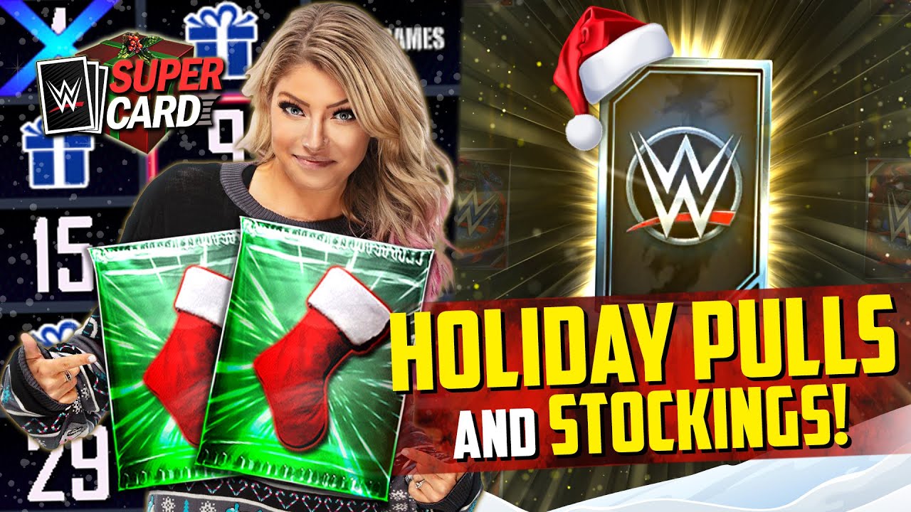 CRAZY HOLIDAY PULLS and PACKS!! HOW TO GET STOCKING CARDS? | WWE SuperCard Season 7