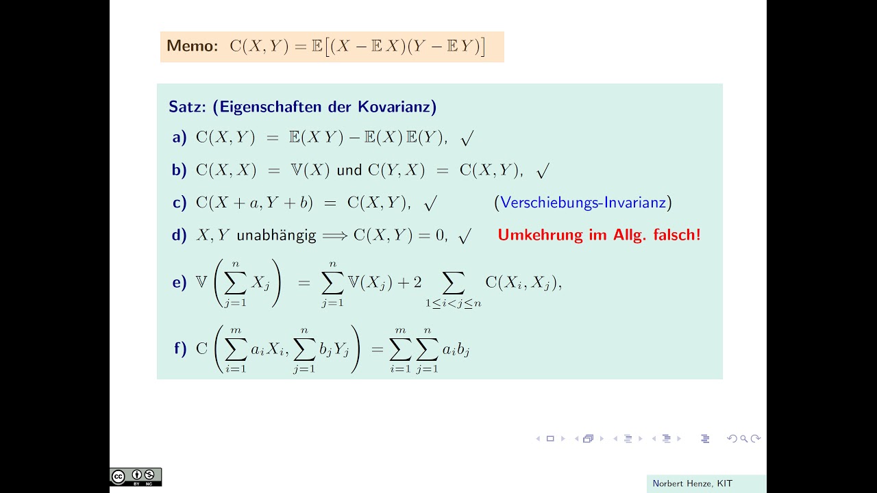 Die Kovarianz