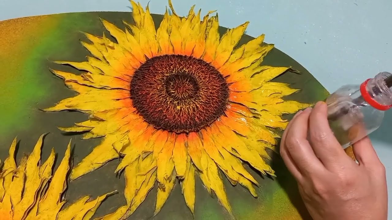 DIY. Girasoles hechos con HOJAS SECAS NATURALES 🍁🍁🌻