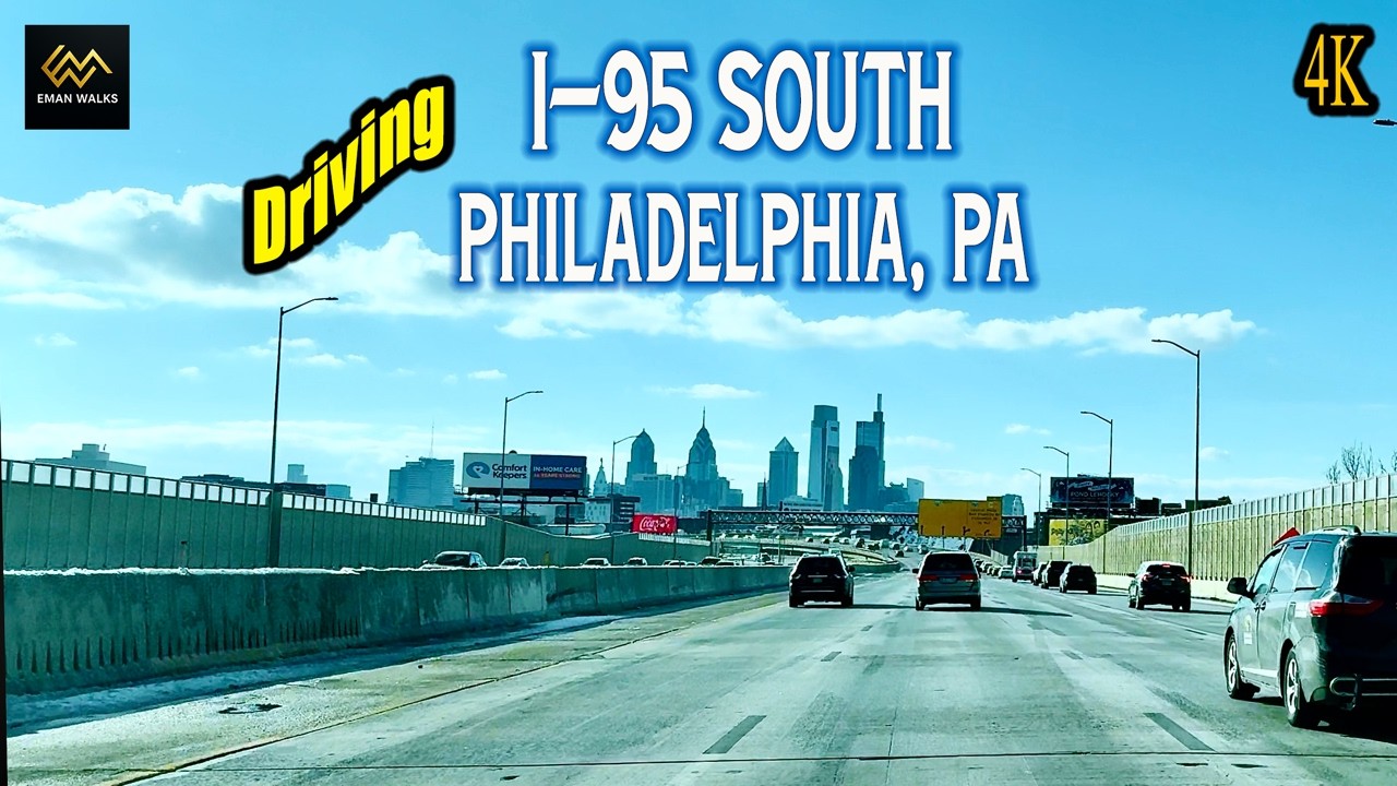 Philadelphia Skyline | I-95 South Winter Drive