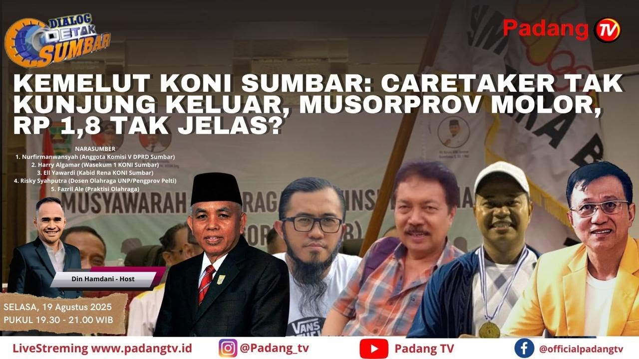 🔴LIVE : DDS - Kemelut KONI Sumbar: Caretaker tak Kunjung Keluar, Musorprov Molor, Rp 1,8 Tak Jelas?