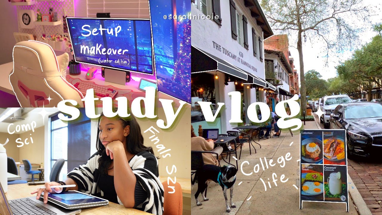 REALISTIC study vlog🐰| comp sci student, finals szn, studying, setup makeover, college chit-chat