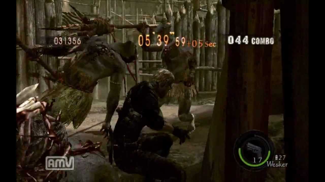 Resident Evil 5 Mercenaries SOLO Village 702k (Wesker Midnight)