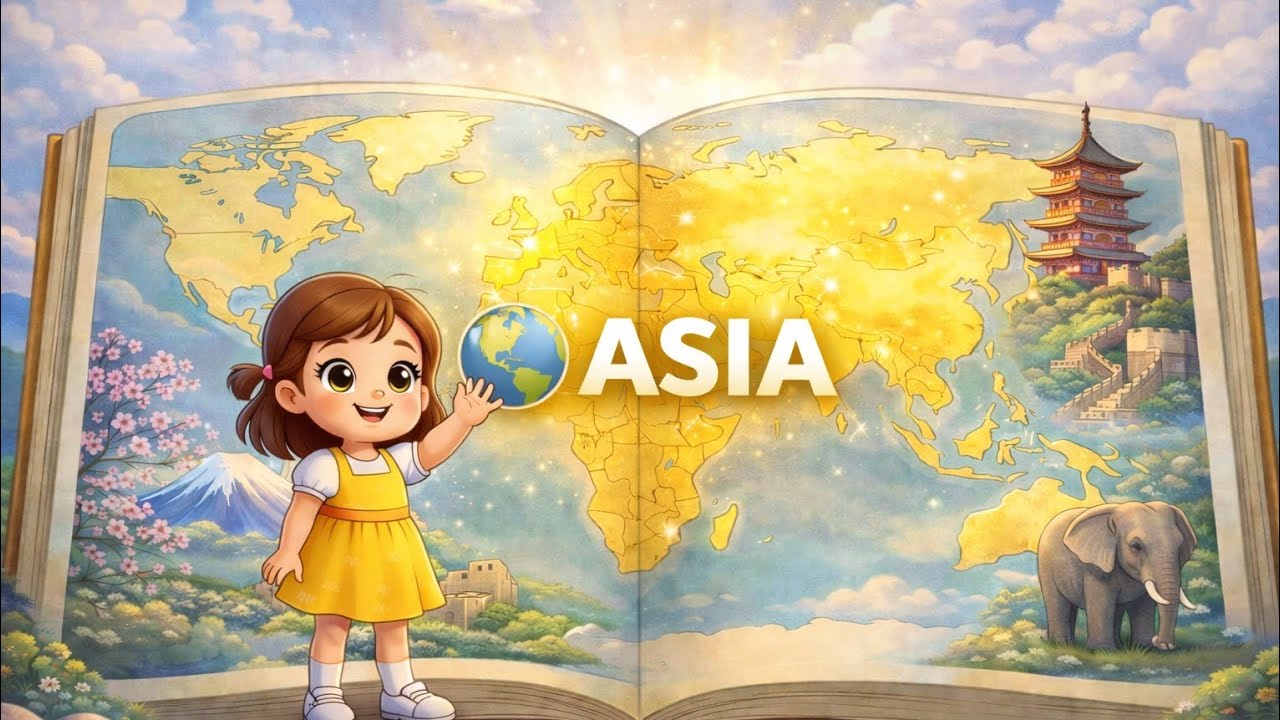 Asia for Kids 🌏 | Explore the World With Us | Fun Educational Song| Kids Learning video