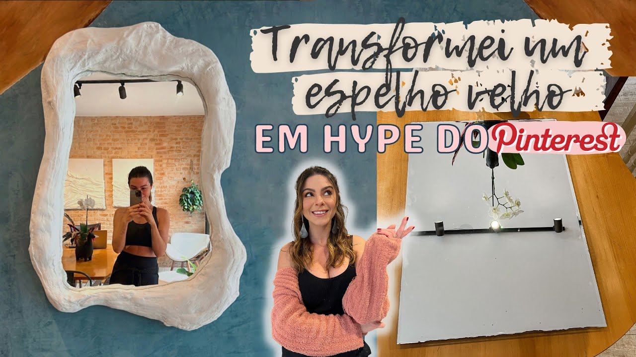 DIY Transformando Espelho Velho em um NOVO bem Pinterest ! Moldura Boho #DoFlopAoTop
