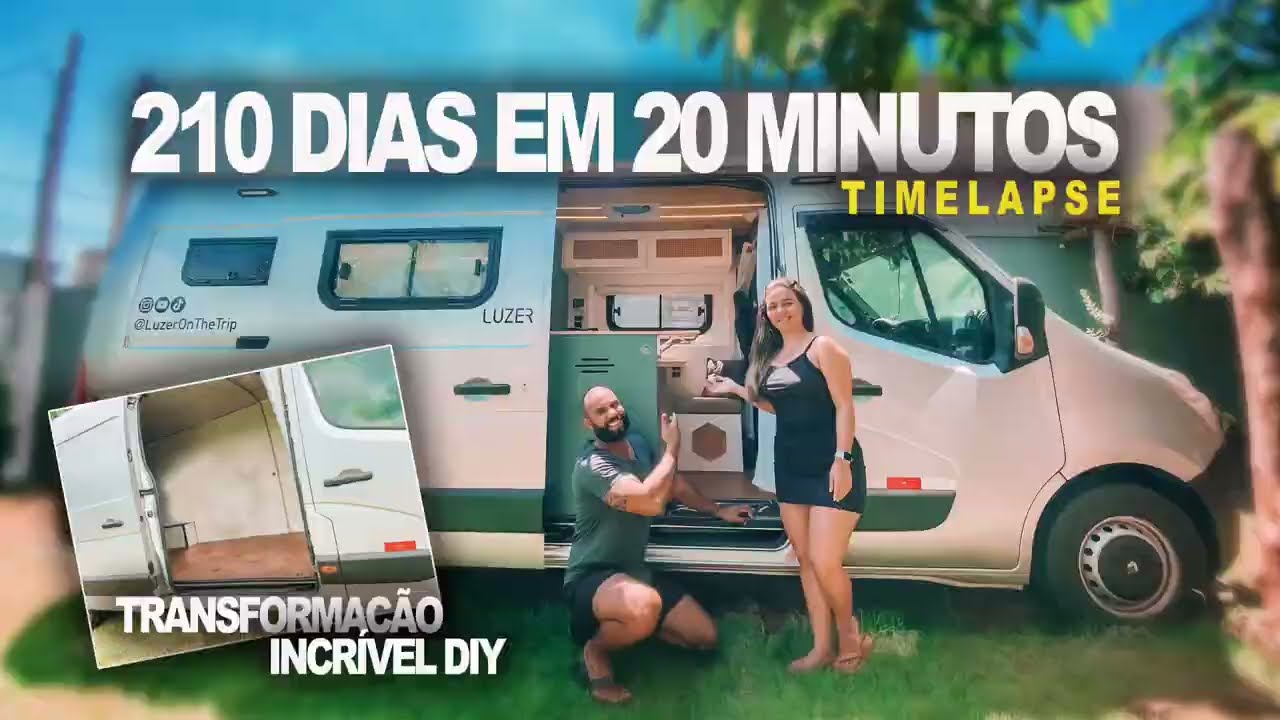 CASAL CONSTRÓI INCRÍVEL MOTORHOME FEITO EM CASA EM 20 MINUTOS | TIMELAPSE