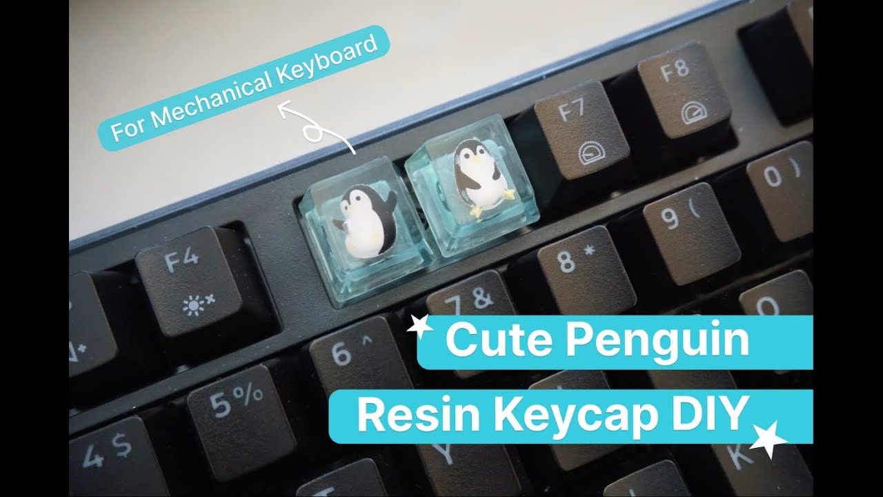 Super cute penguin resin keycap DIY ｜「滴胶教程」超可爱小企鹅键帽DIY