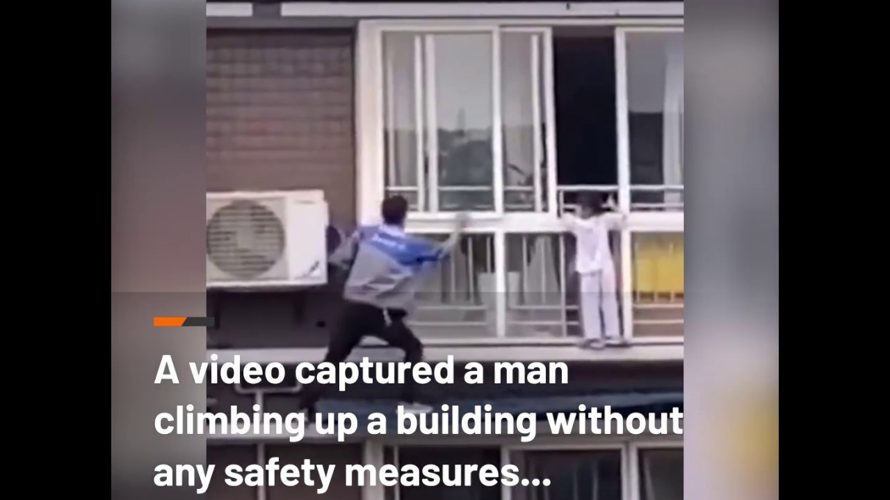 Air Conditioner Repairman Saves Girl From 6th Floor Ledge