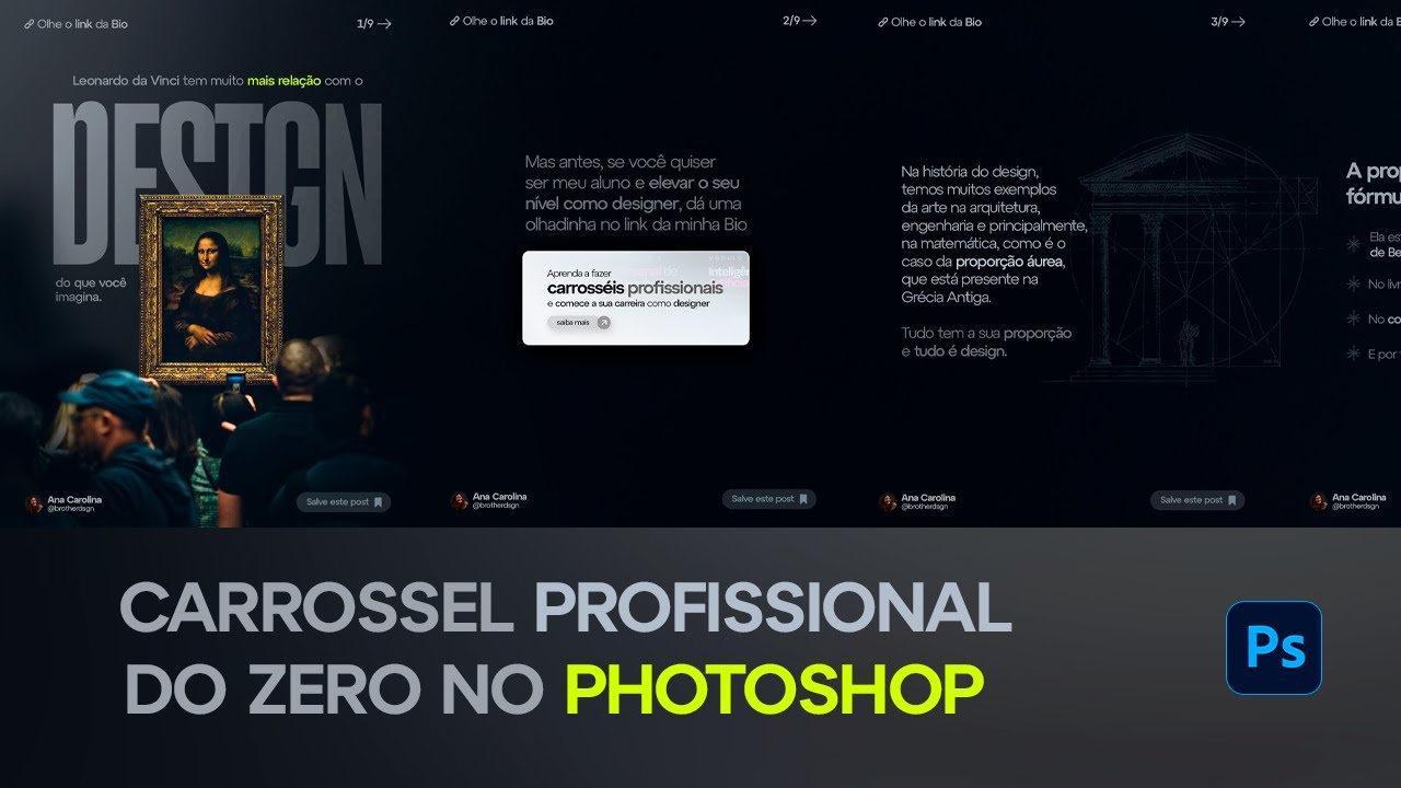 Como fazer um CARROSSEL DO ZERO NO PHOTOSHOP ✒️